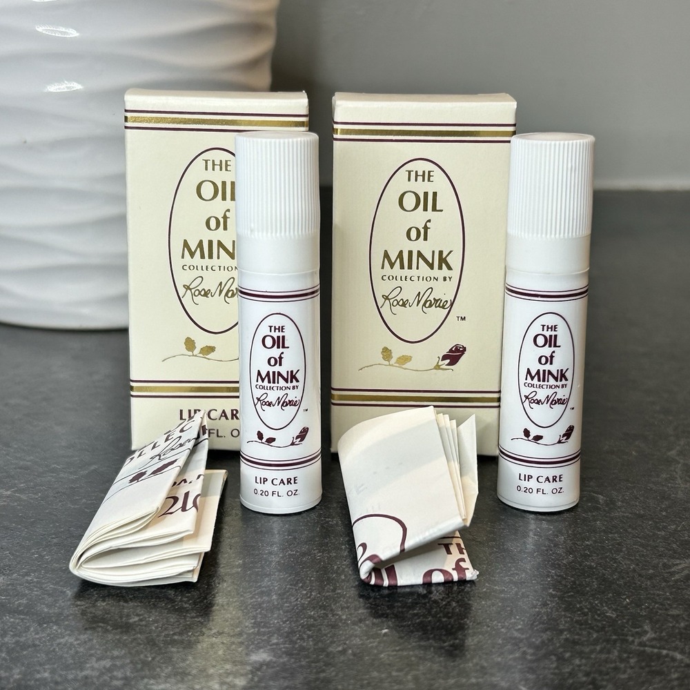 2- Vintage Rose Marie Oil Of Mink Lip Care Full‎ Size VHTF